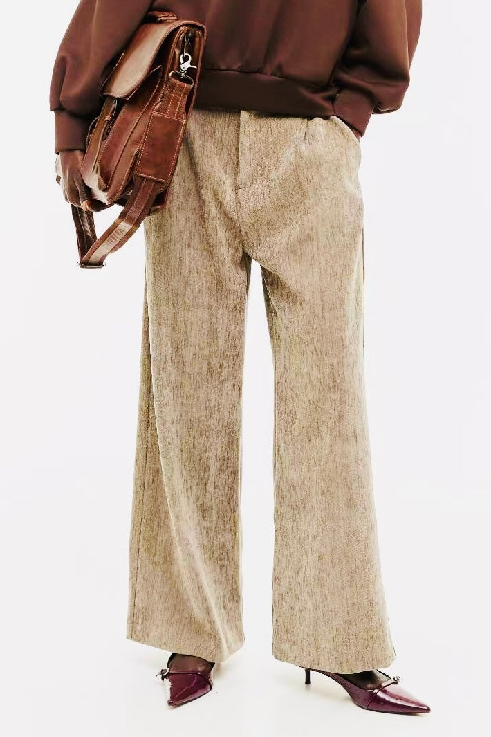 Lumina - Παντελόνι με Λάστιχο Πίσω, Πλαϊνές Τσέπες & Φερμουάρ Μπεζ