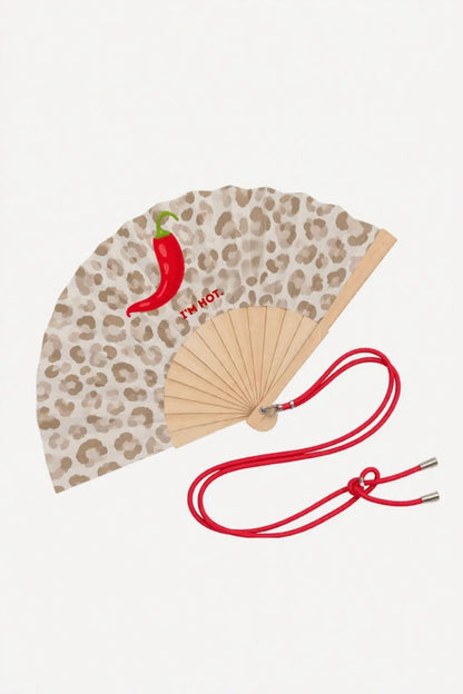 Woom – I’m Hot Leopard Βεντάλια με Λουράκι Ώμου & Gift Box