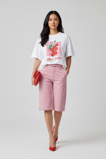 Charizma - Oversized Μακό T-Shirt Baby Mon Cherry