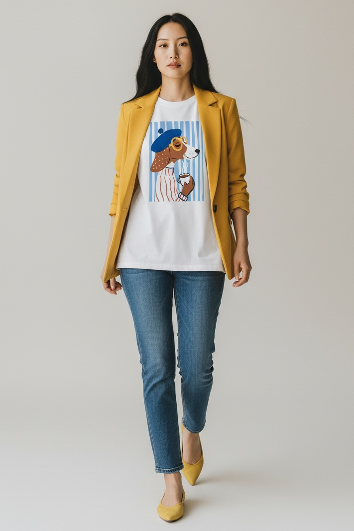 Charizma - Oversized Μακό T-shirt Dachs A Paris