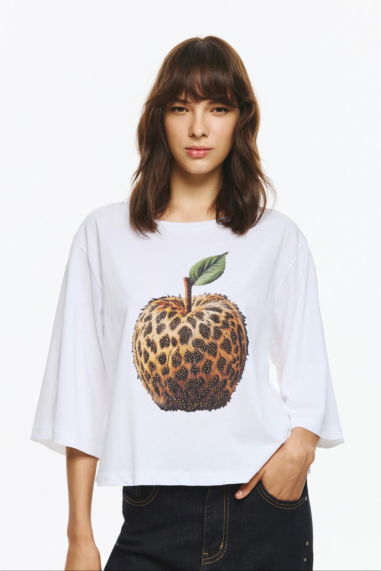 Unitee- T-shirt Μήλο Λεοπάρ