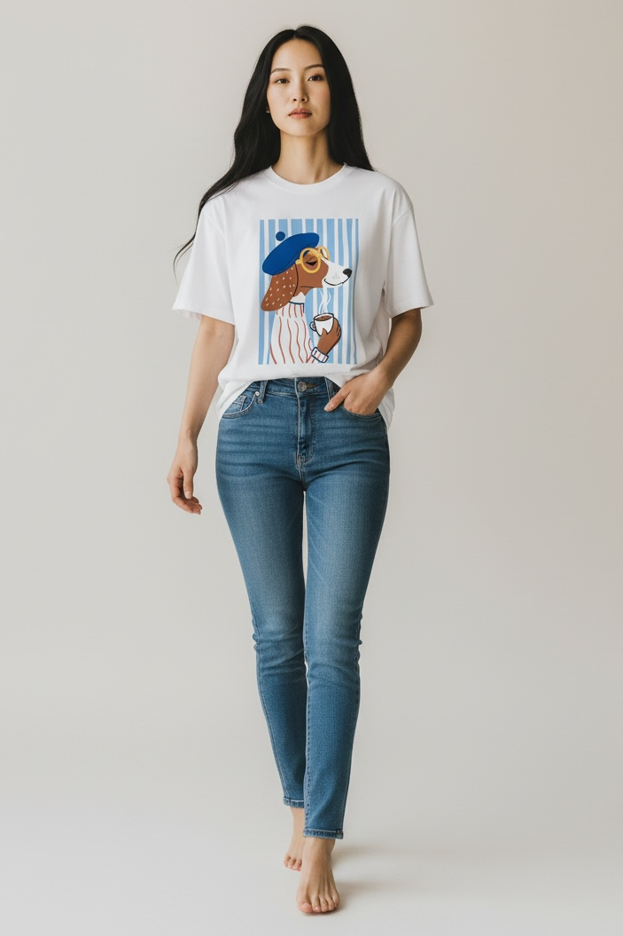 Charizma - Oversized Μακό T-shirt Dachs A Paris