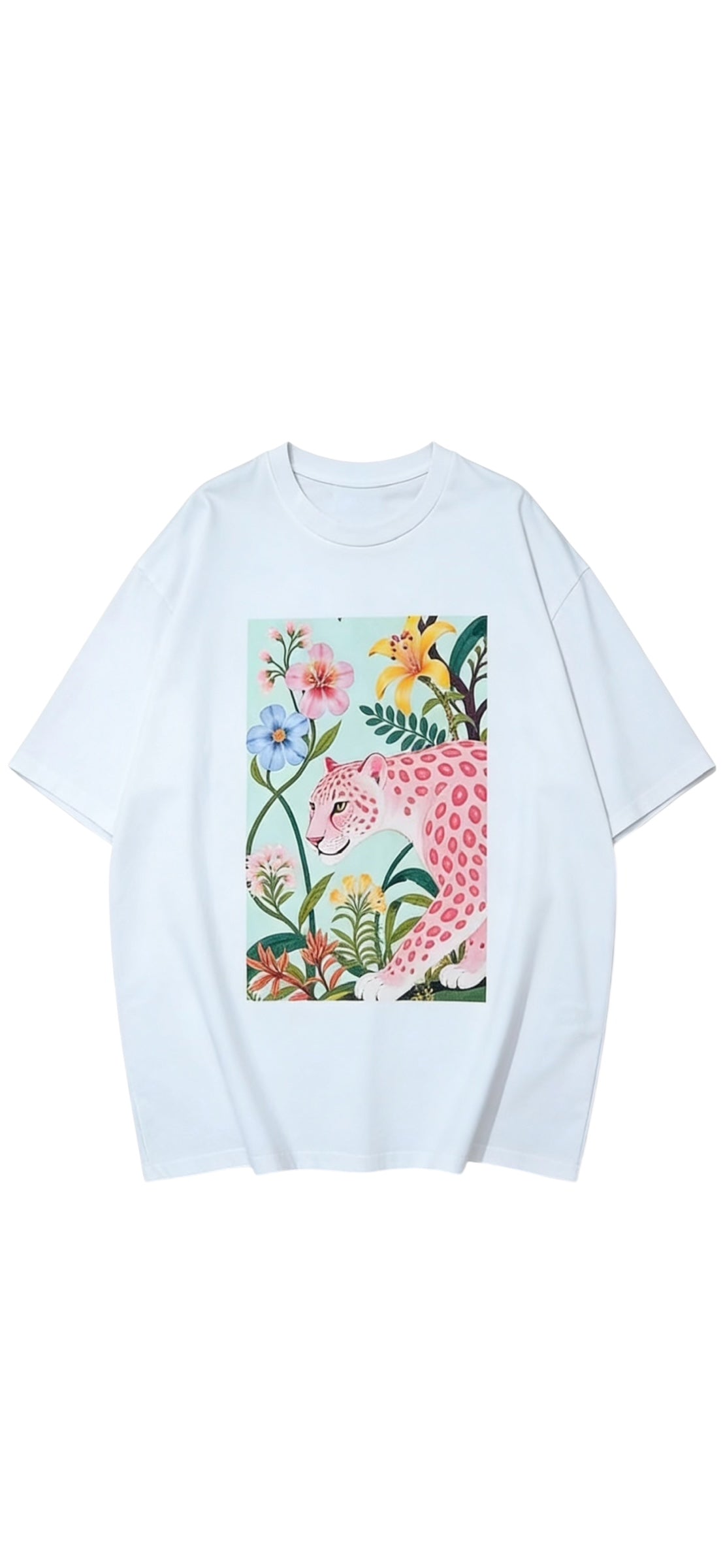 Charizma - Oversized Μακό T-shirt Flower Power Panther