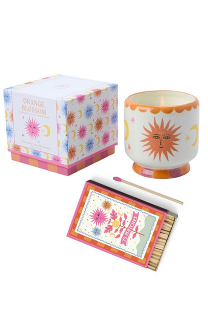 Paddywax A dopo Sun - Κεραμικό κερί σόγιας, Orange Blossom 226gr & Σπίρτα 75 τεμ