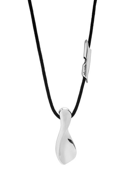 Ava88 - Ασημένιο 925 Unisex Κολιέ με Μοντέρνο Γλυπτό Μενταγιόν Corpus