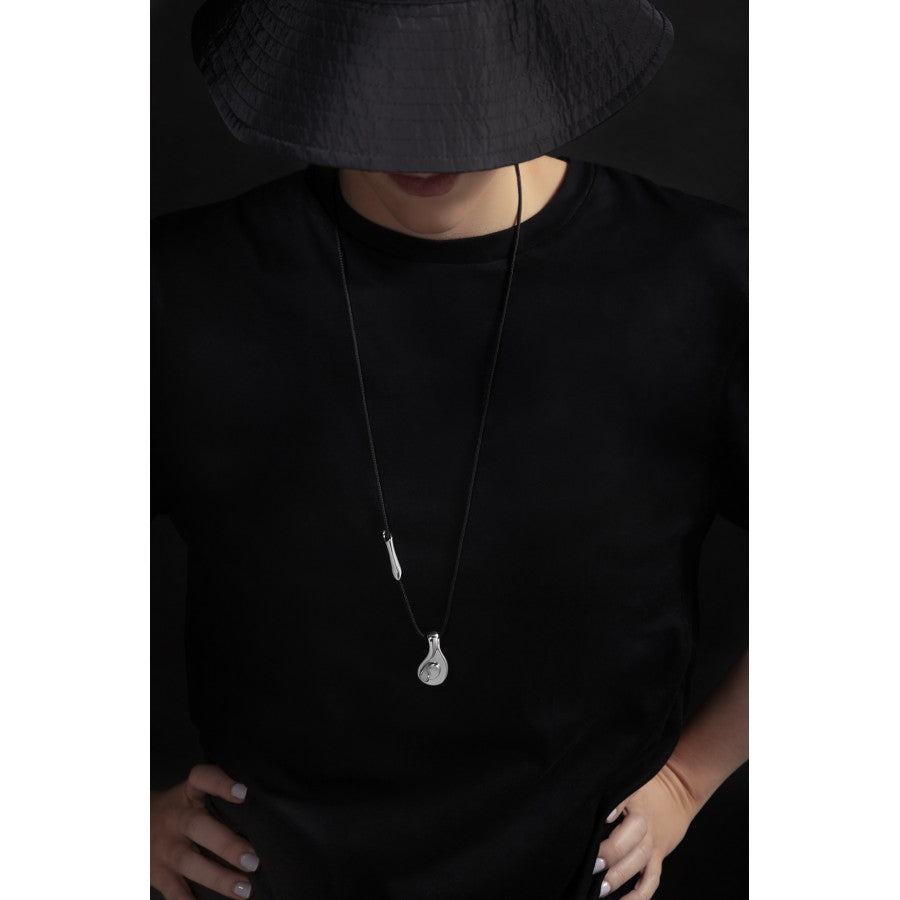 Ava88 - Ασημένιο 925 Unisex Κολιέ με Μοντέρνο Γλυπτό Μενταγιόν Eye