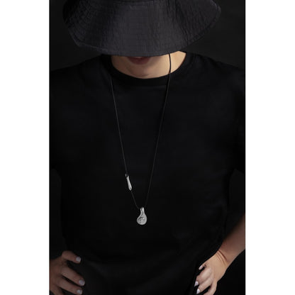 Ava88 - Ασημένιο 925 Unisex Κολιέ με Μοντέρνο Γλυπτό Μενταγιόν Eye