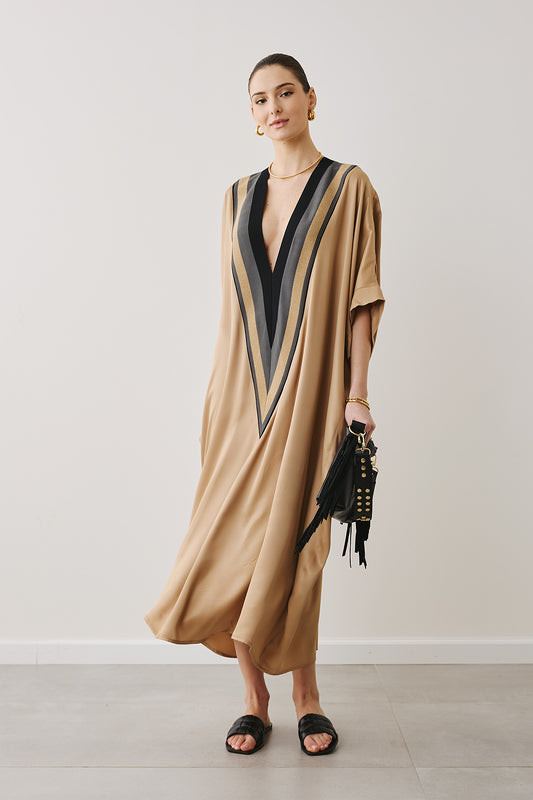 Figaro - Φόρεμα - Τουνίκ σε Καμελ ή Μαύρο με V