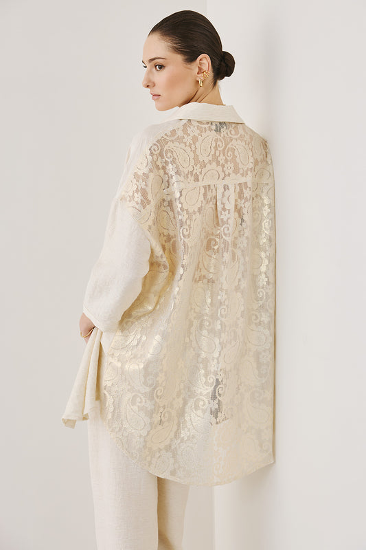 Figaro - Πουκάμισο με Δαντελένια Πλάτη