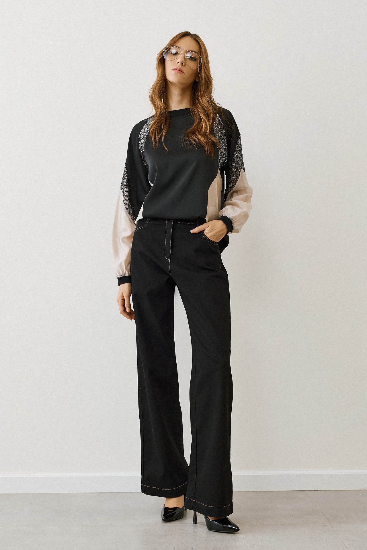 Figaro - Μπλούζα με Παγίετες