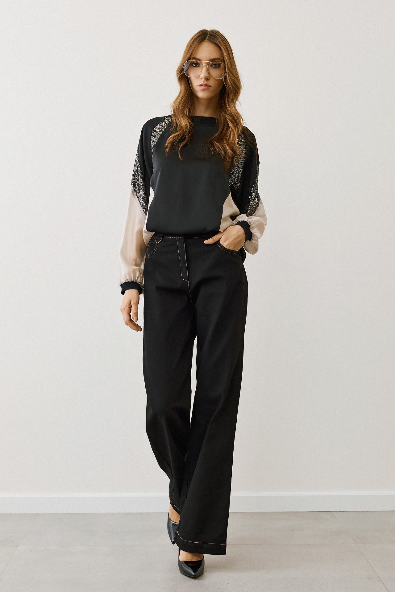 Figaro - Μπλούζα με Παγίετες