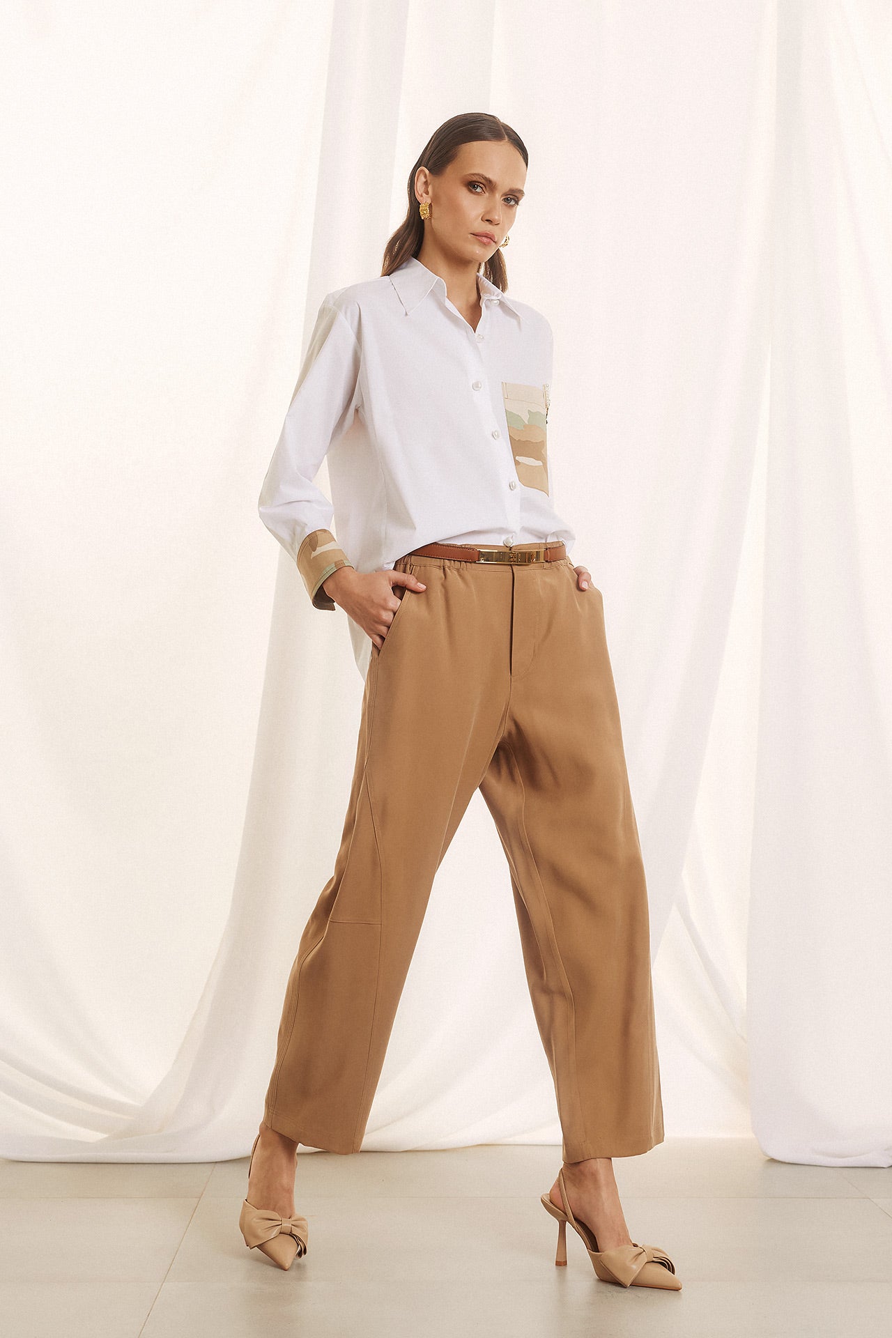 Eighty2 by Figaro - Πουκάμισο Camouflage με Πέρλα Κουμπιά & Διακοσμητική Μέλισσα