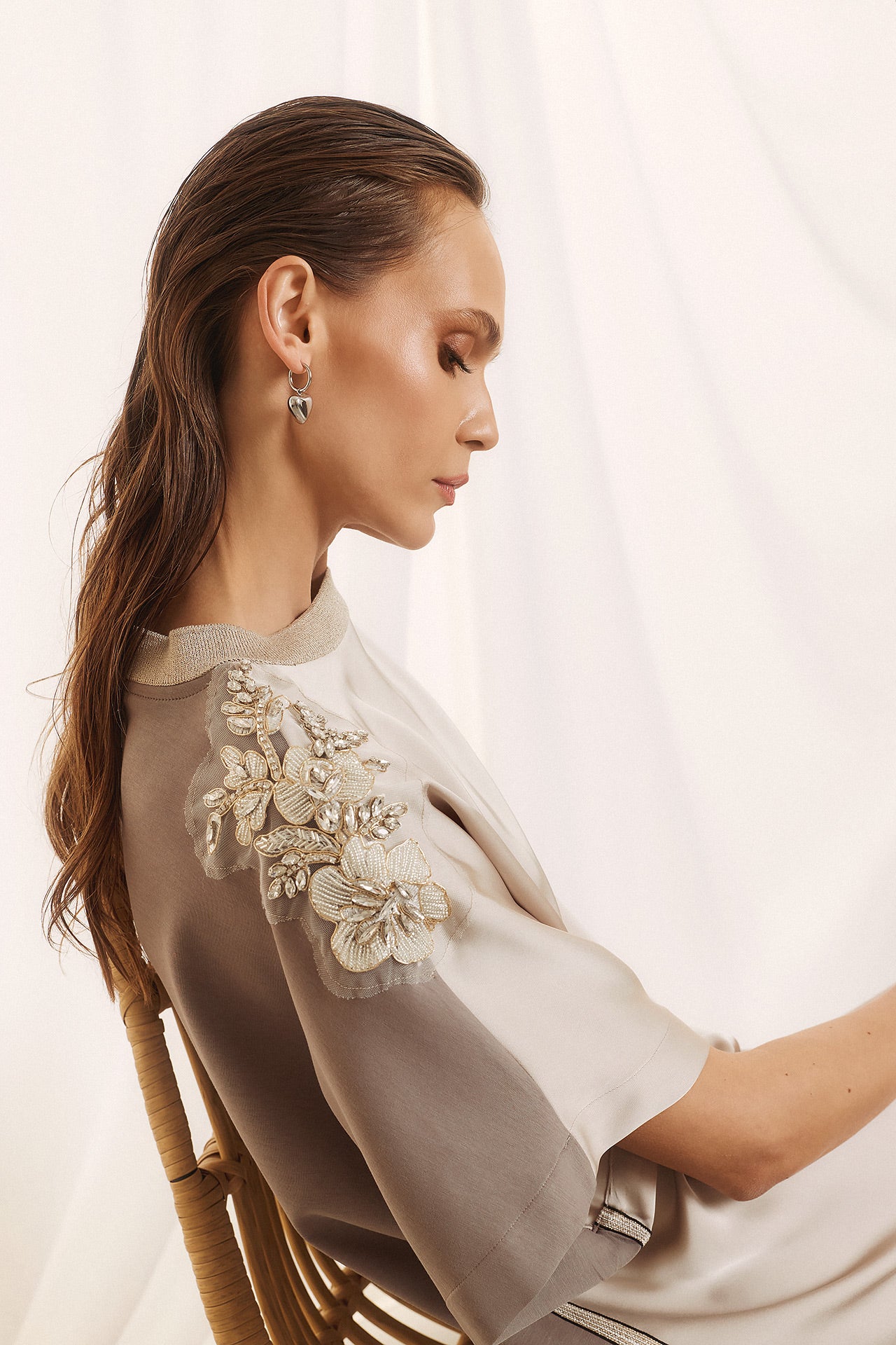 Eighty2 by Figaro - Μακρύ Φόρεμα με Δαντέλα & Πούλιες