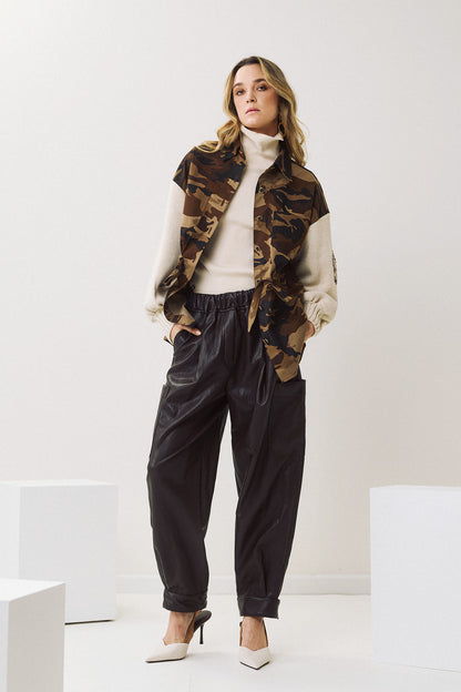 Eighty2 by Figaro - Overshirt Παραλλαγής με Πλεκτά Μανίκια & Παγιέτες
