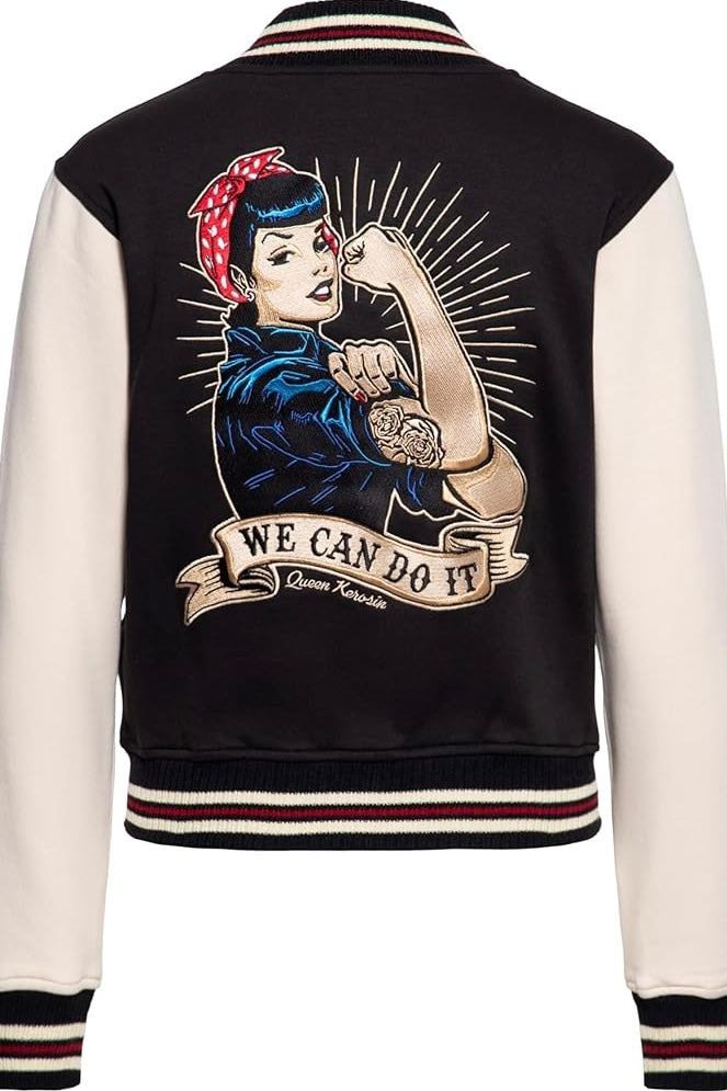 Queen Kerosin - Κολεγιακό Τζάκετ «We Can Do It» Μαύρο
