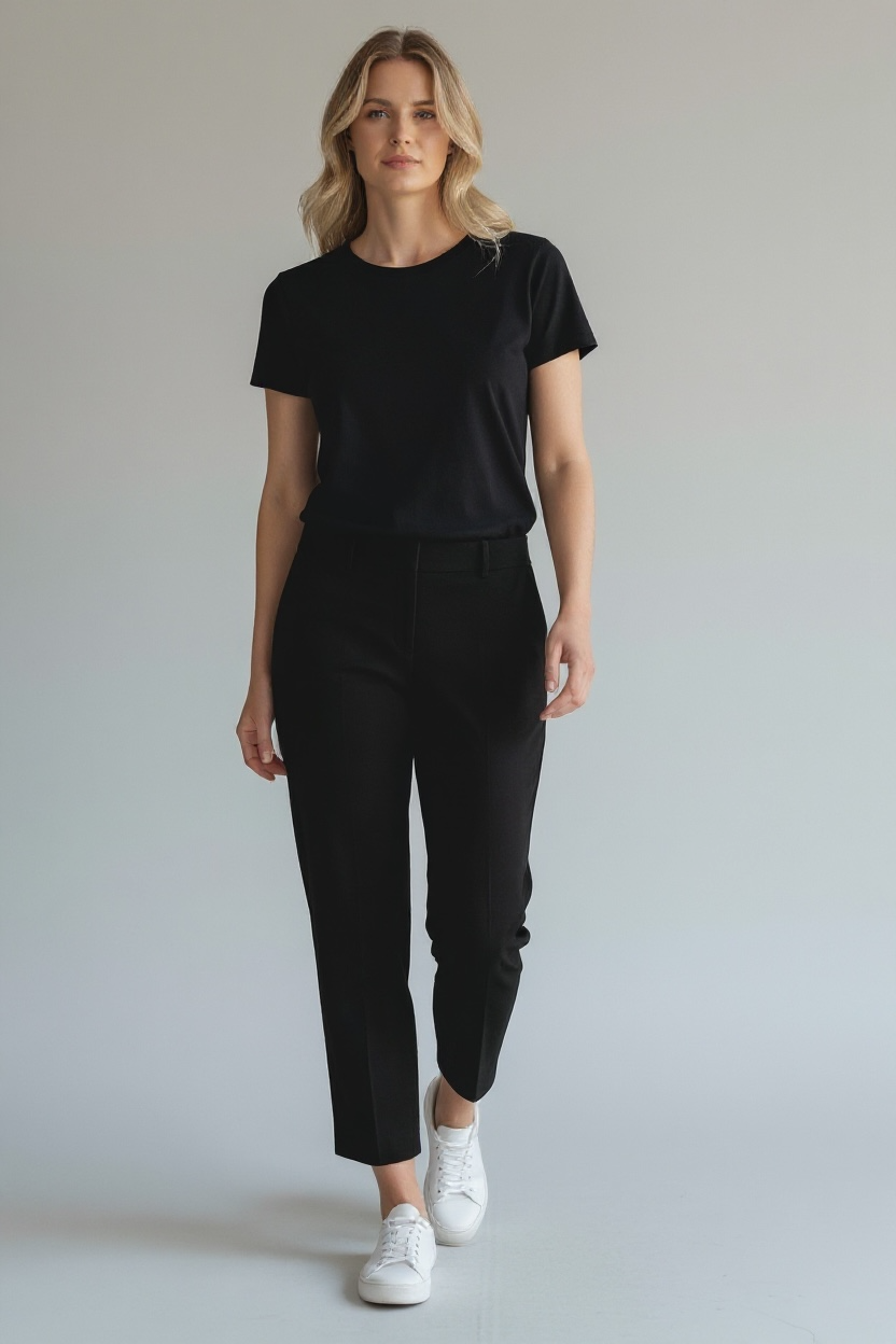 Figaro - Παντελόνι Ισιο Τσίνο Στενή Γραμμή Μαύρο