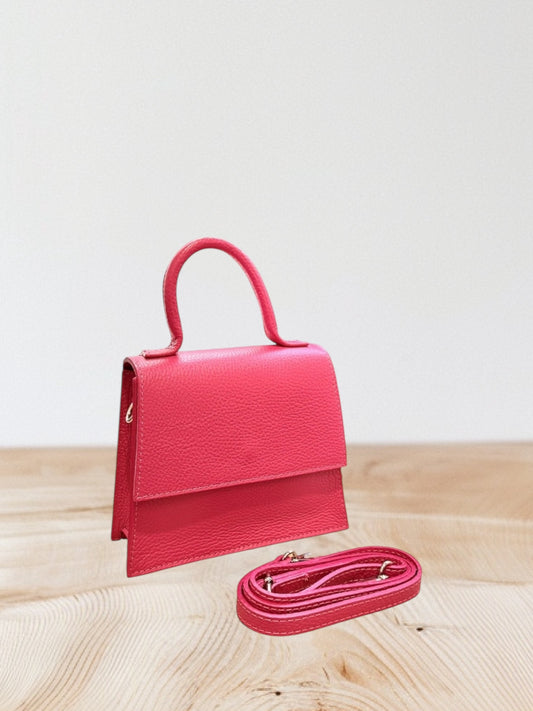 Loet - Δερμάτινο μικρό τσαντάκι χειρός φούξια