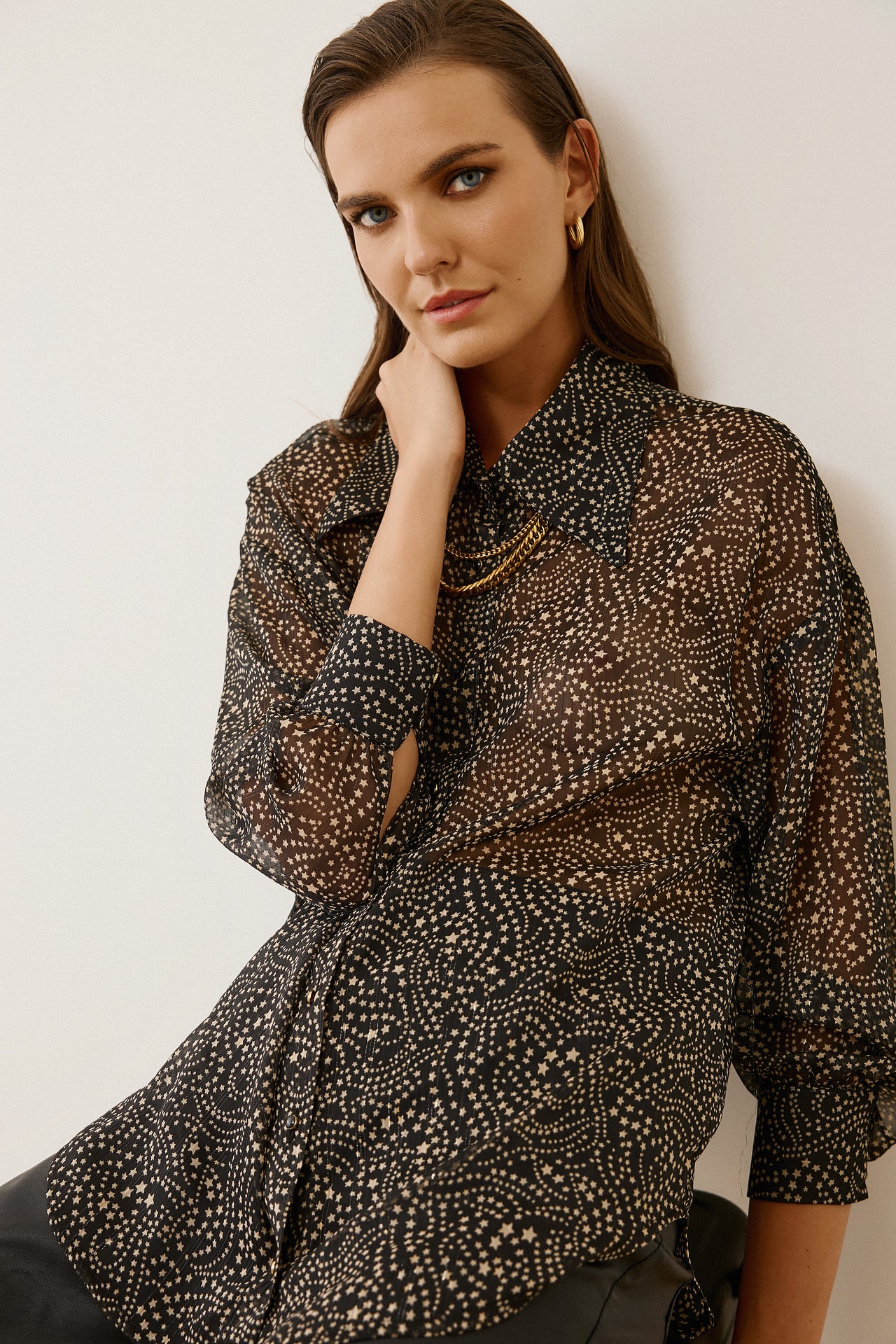 Figaro - Διαφανές Πουκάμισο με Σχέδιο Αστεριών