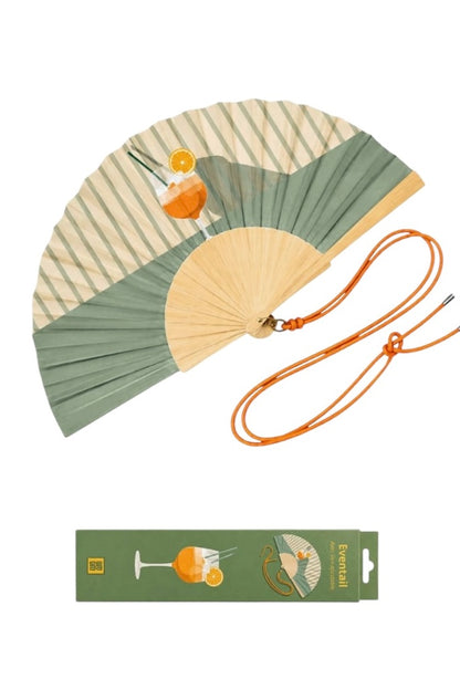 Woom – Green Spritz Glass Βεντάλια με Λουράκι Ώμου & Gift Box