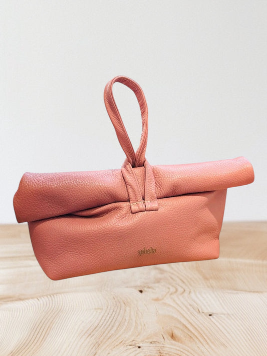Ophelia - Roll & Leather Δερμάτινη τσάντα ροζ