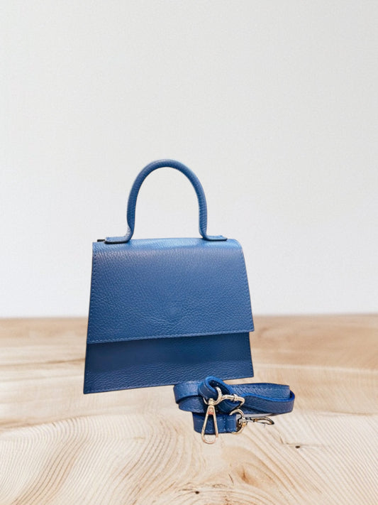 Loet - Δερμάτινο μικρό τσαντάκι χειρός μπλε