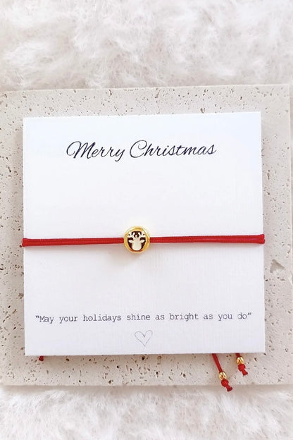 Queen Handmade Creations - Βραχιόλι Τάρανδος με Χρυσό Επιχρυσωμένο Στοιχείο σε Κάρτα Δώρου