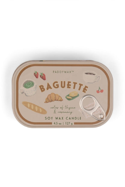 Paddywax Bistro French Baguette - Φυτικό Κερί 127gr σε μεταλλικό δοχείο-κονσέρβα Rosemary Thyme