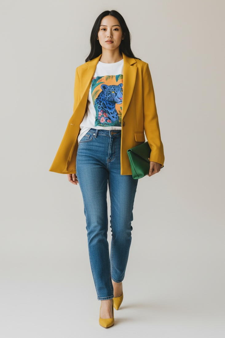 Charizma - Oversized Μακό T-shirt Blue Panther