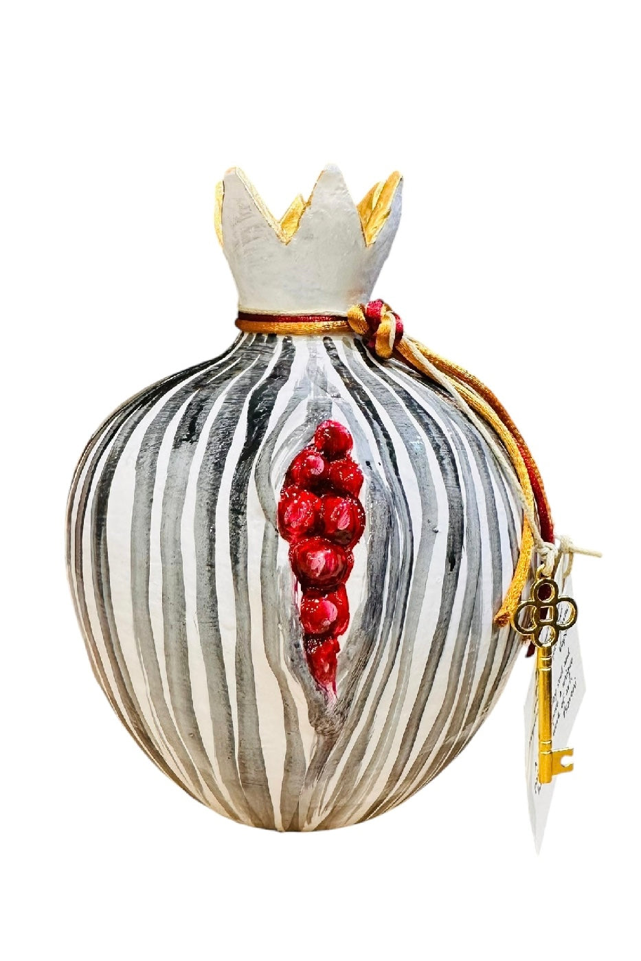 Ψαρόνι - Κεραμικό Γούρι Ρόδι Ριγέ Μεγάλο