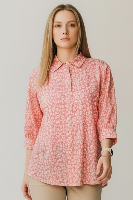 New Age - Πουκάμισο Ροζ Milena