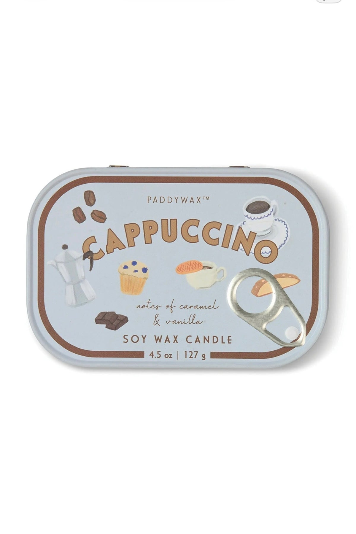 Paddywax Bistro Cappuccino - Φυτικό Κερί 127gr σε μεταλλικό δοχείο-κονσέρβα Chocolate & Cherry