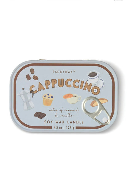 Paddywax Bistro Cappuccino - Φυτικό Κερί 127gr σε μεταλλικό δοχείο-κονσέρβα Chocolate & Cherry