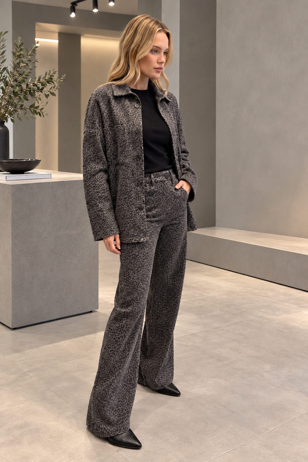 New Age - Anima - Denim Leopard Πουκάμισο - Πανωφόρι