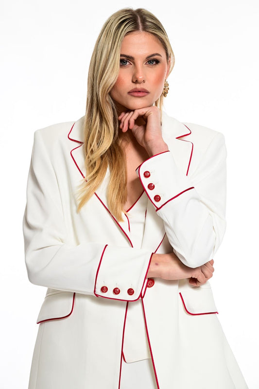 We Coss - Oversize Blazer με Κόκκινα Details