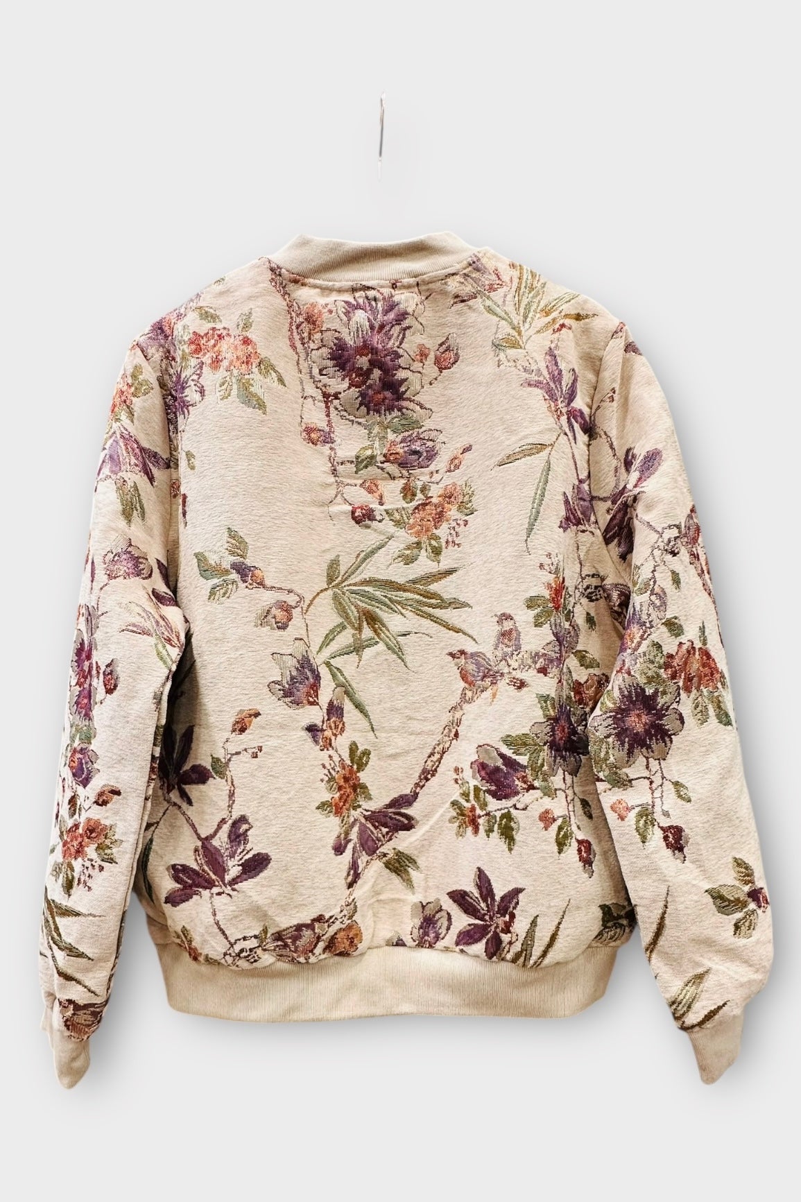 Charizma - Πανωφόρι Bomber με Ανάγλυφο Ανθοκέντημα & Παγιέτες Μπεζ