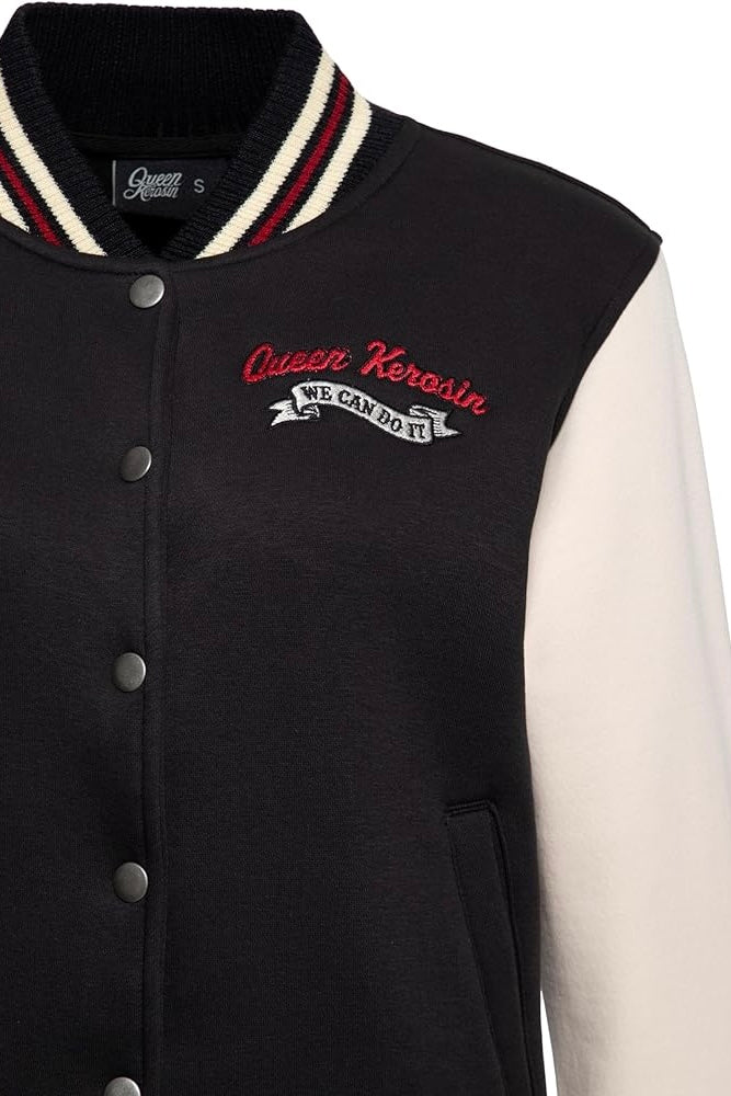 Queen Kerosin - Κολεγιακό Τζάκετ «We Can Do It» Μαύρο