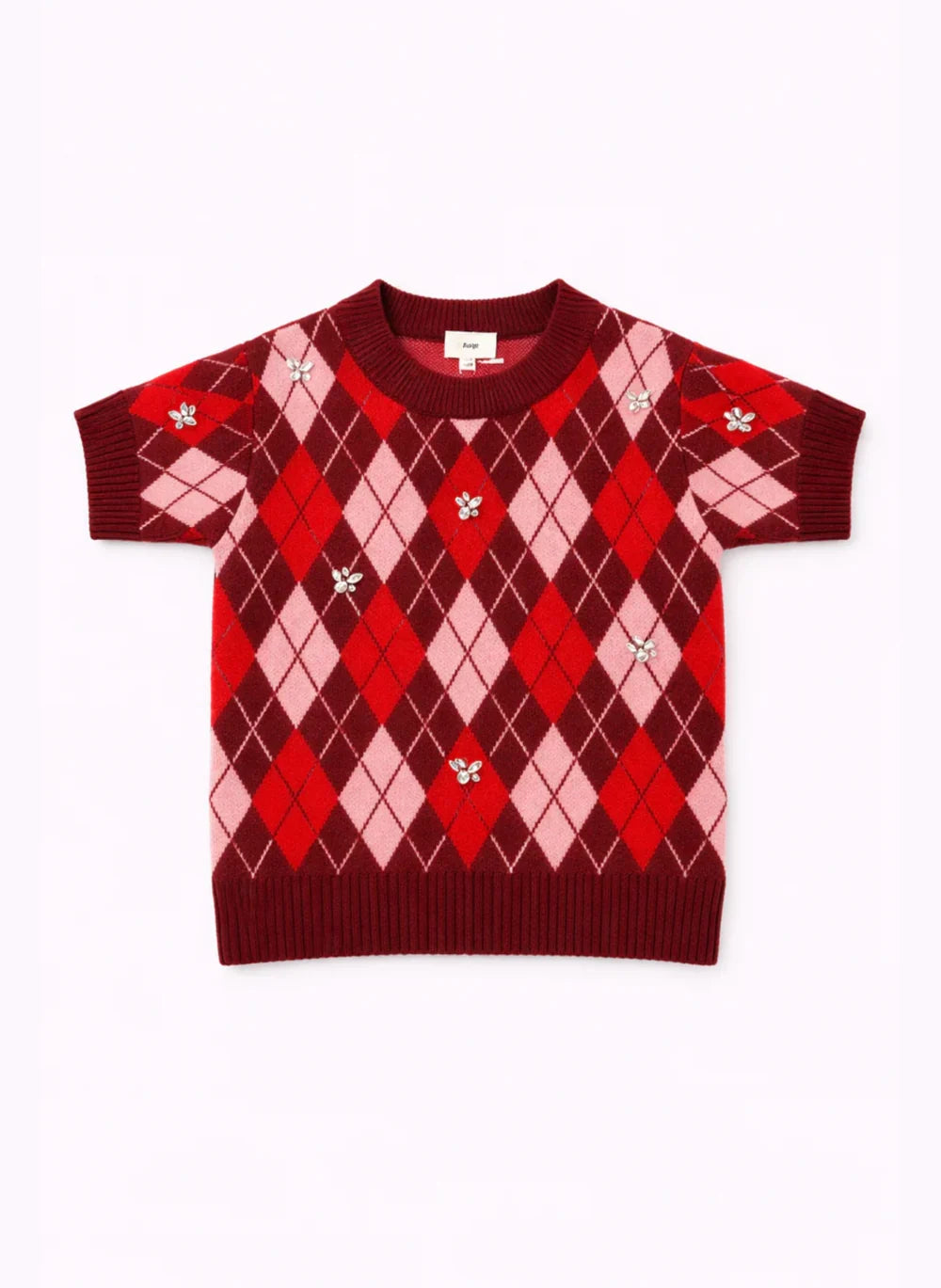 An'ge - Nadriana Cherry Πλεκτό Top Jacquard με Κεντημένα Διακοσμητικά