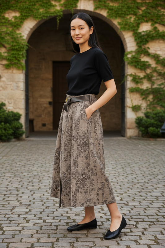 Charizma- Φαρδιά Παντελόνα με Πιέτες & Λάστιχο στη Μέση