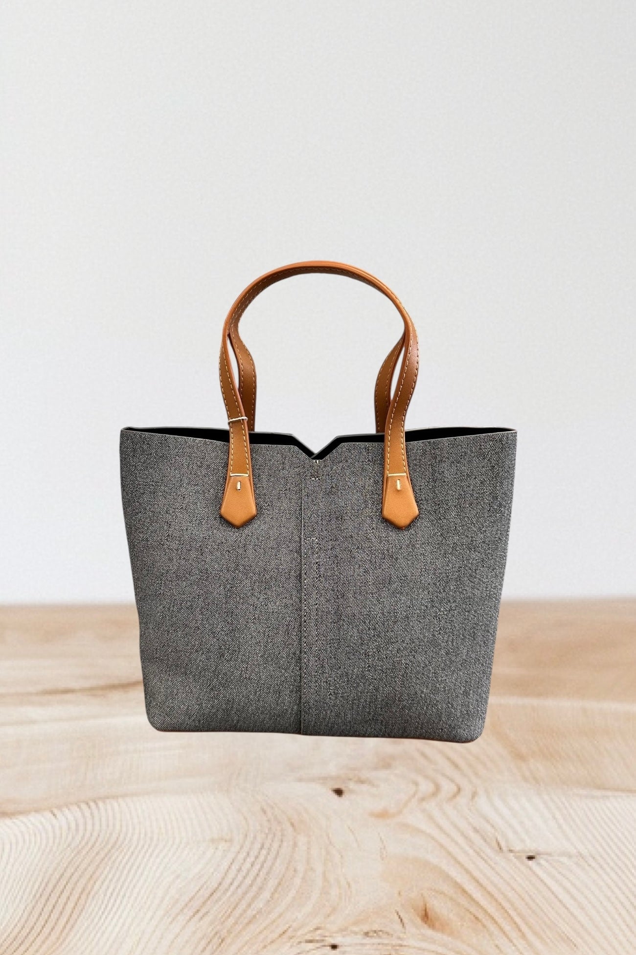 Charizma - Τσάντα Χειρός, Ώμου & Χιαστί σε Σκούρο Γκρι Υφασμάτινη Υφή με 2 Λαβές