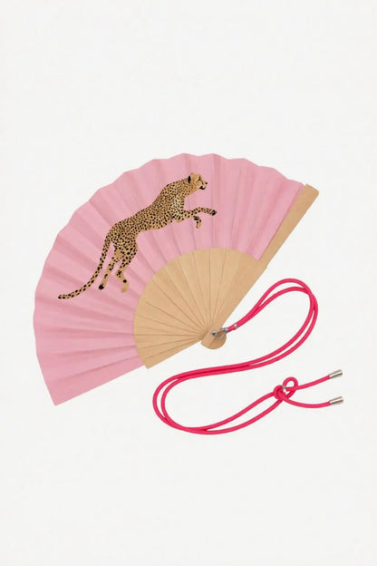 Woom – Pink Fouchia Leopard Βεντάλια με Λουράκι Ώμου & Gift Box