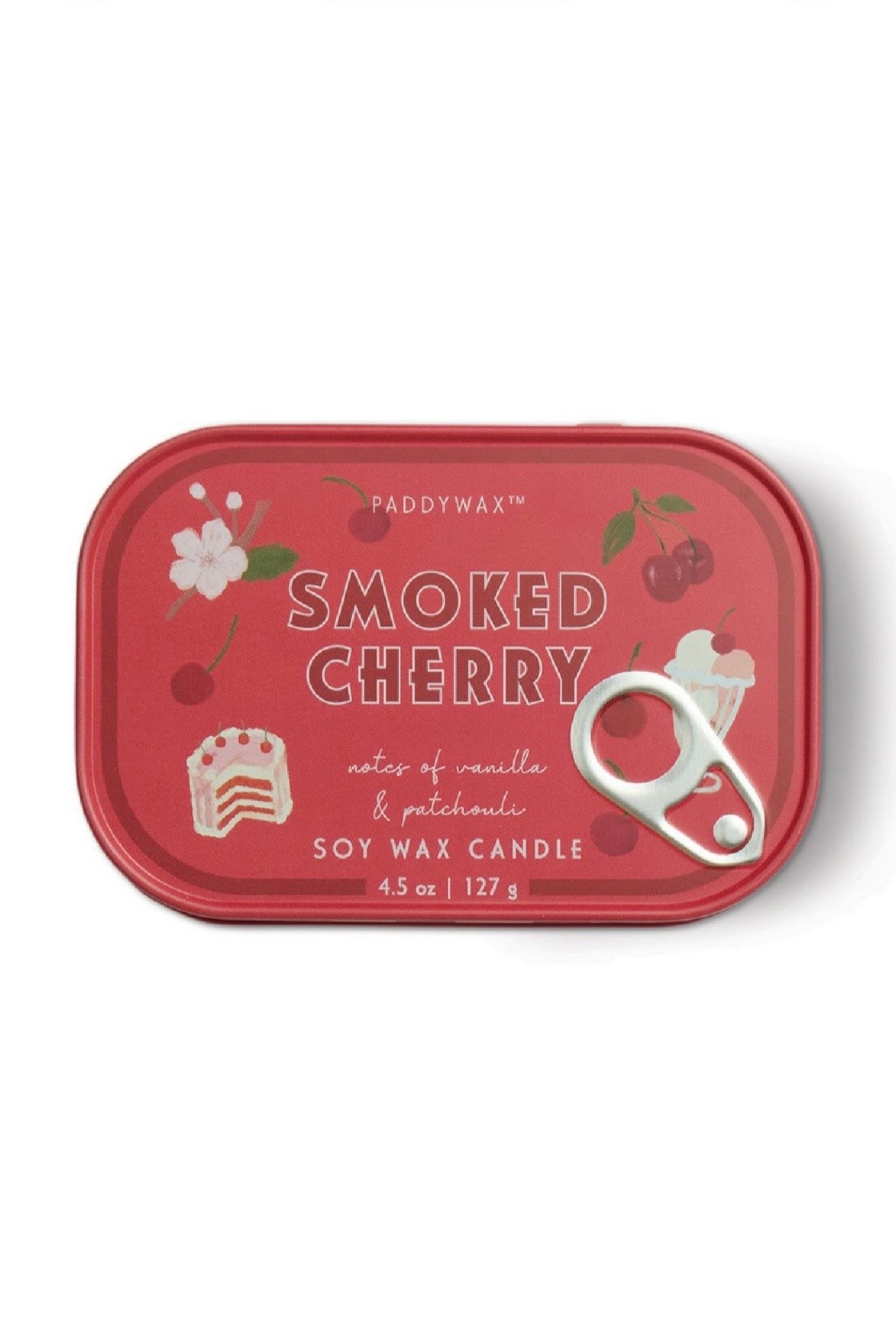 Paddywax Bistro Smoked Cherry - Φυτικό Κερί 127gr σε μεταλλικό δοχείο-κονσέρβα cherry