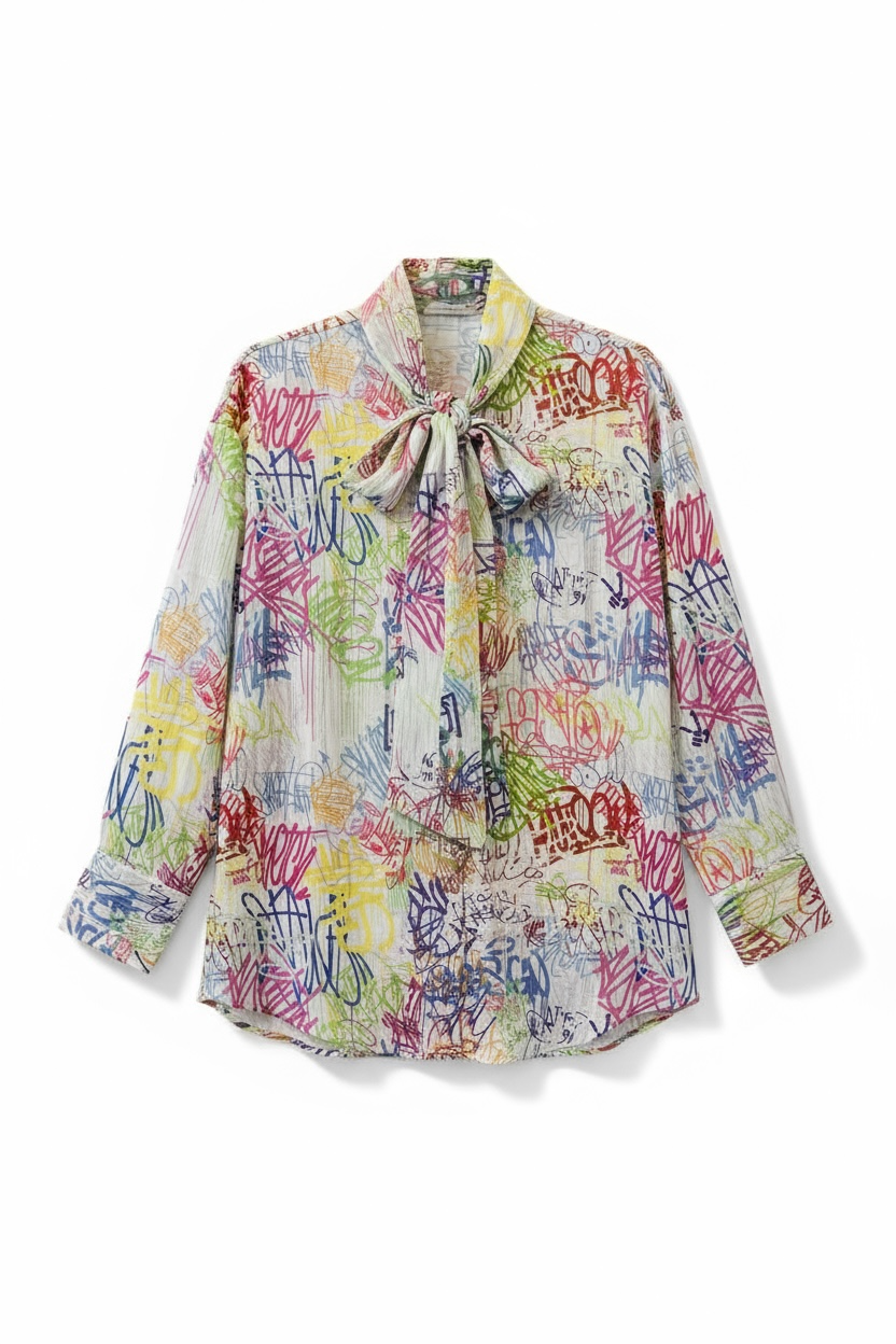 Eighty2 by Figaro - Πουκαμίσα Graffiti Λευκό