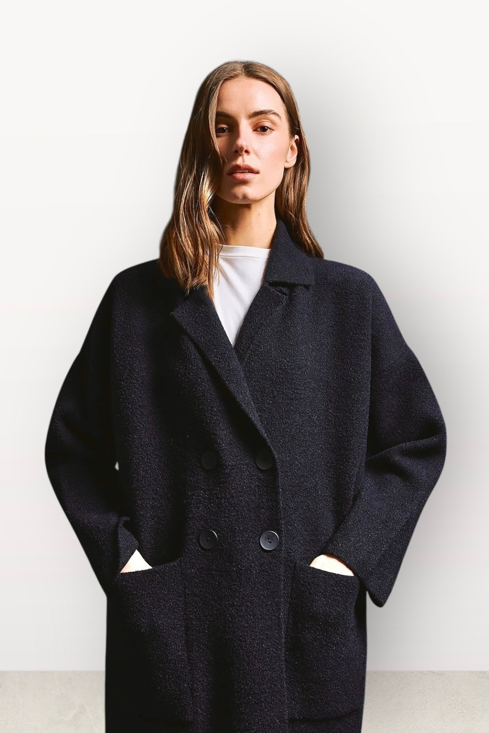 Tailor Made - Πλεκτή Μακριά Ζακέτα με Κουμπιά Μαύρη