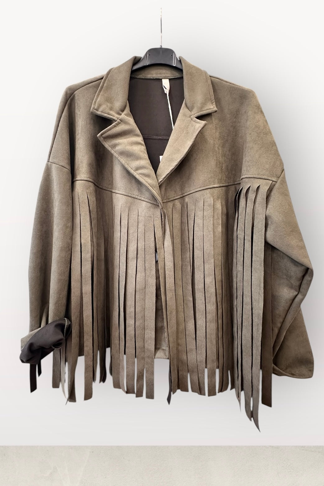 Charizma - Oversized Τζάκετ με Κρόσσια τύπου Σουέτ