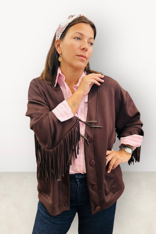 Lumina - Ζακέτα Φούτερ Cowboy με Κρόσσια & Φαρδιά Γραμμή