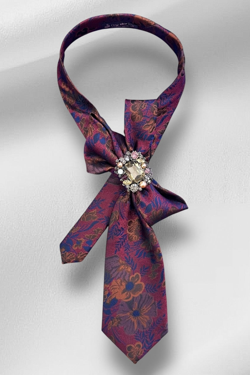 My Dandy- Ascot Necktie Crimson Bloom