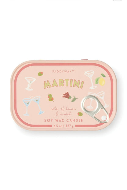 Paddywax Bistro Martini - Φυτικό Κερί 127gr σε μεταλλικό δοχείο-κονσέρβα Lemon & Violet