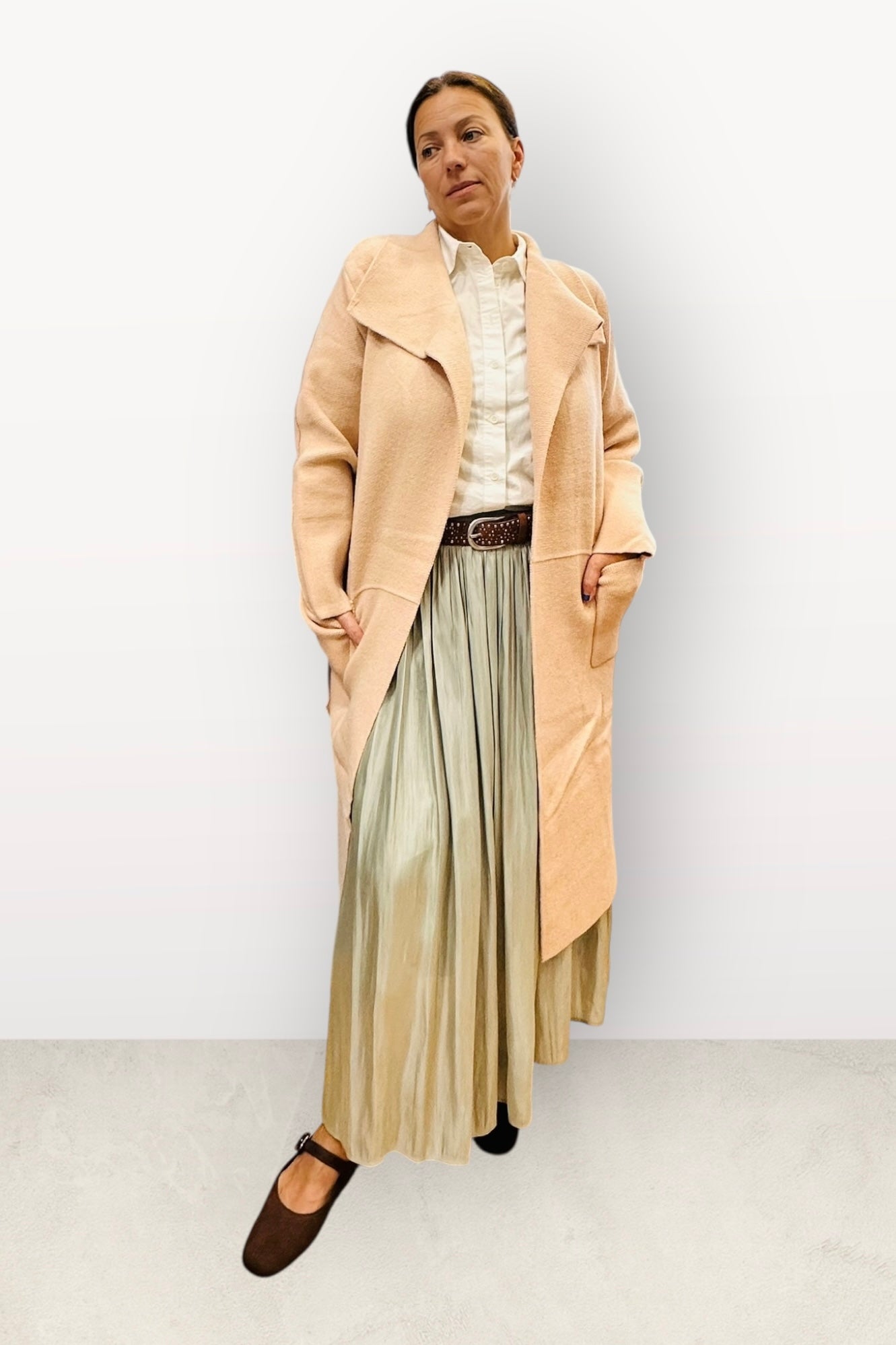 Charizma - Πλισέ Φούστα με Μεταλιζέ Απόχρωση Μέντα