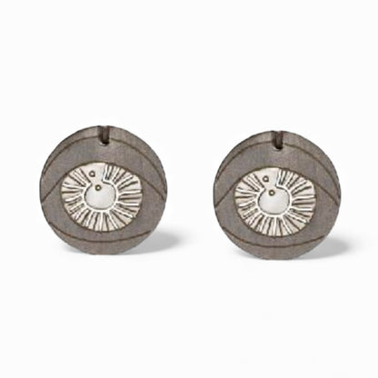 Pavlina Verouki Classic Round Eyes -  Σκουλαρίκια Μικρά Μάτια Μαύρο Ρόδιο