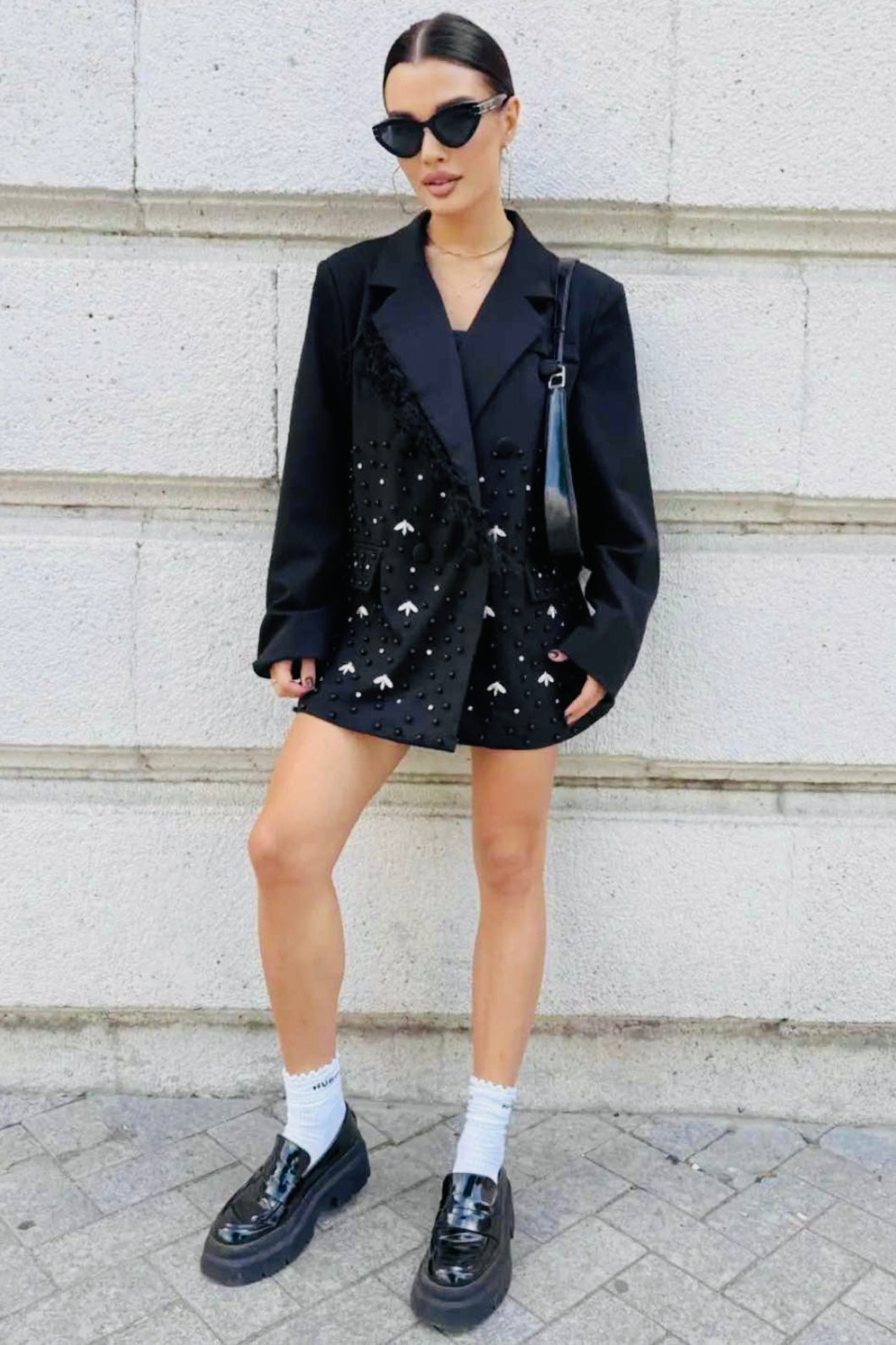 Charizma - Βραδινό Σακάκι Glamour με Παγιέτες & Φτερά